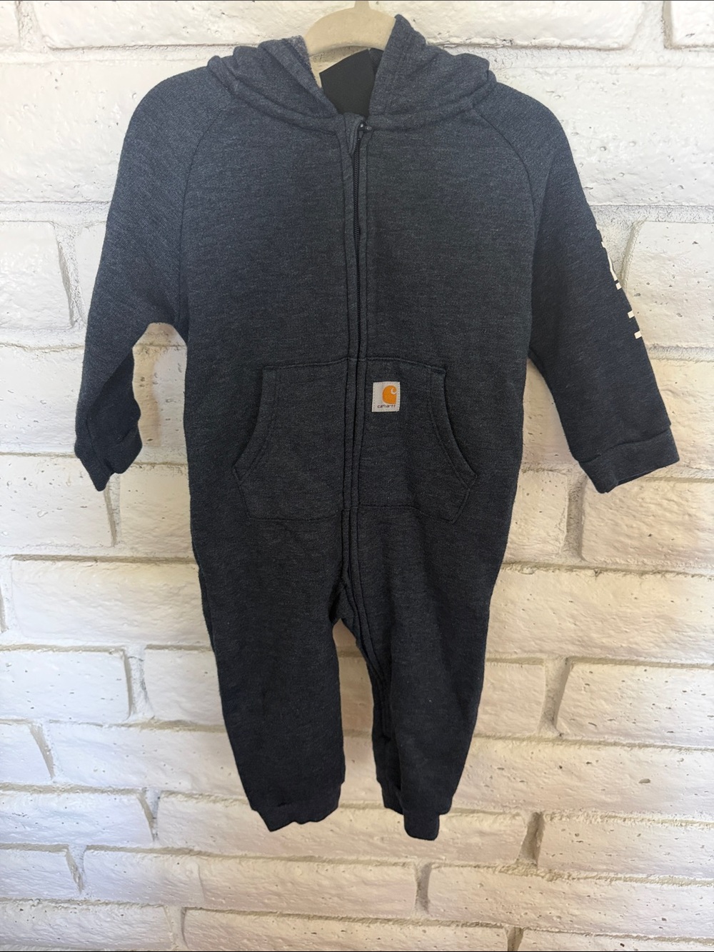 Carhartt Dark Navy Zip-Front Hooded One-Piece Footie